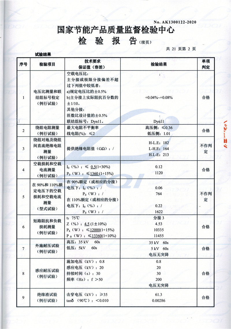 高低压试验报告-S11-1250叶集叶集叶集油浸式变压器-2.jpg
